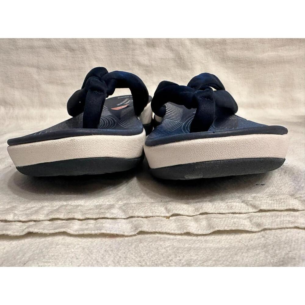 Clarks Cloudsteppers Mayla Kaylie Flip Flops Women’s 12 Navy Cushion Soft - Picture 6 of 9